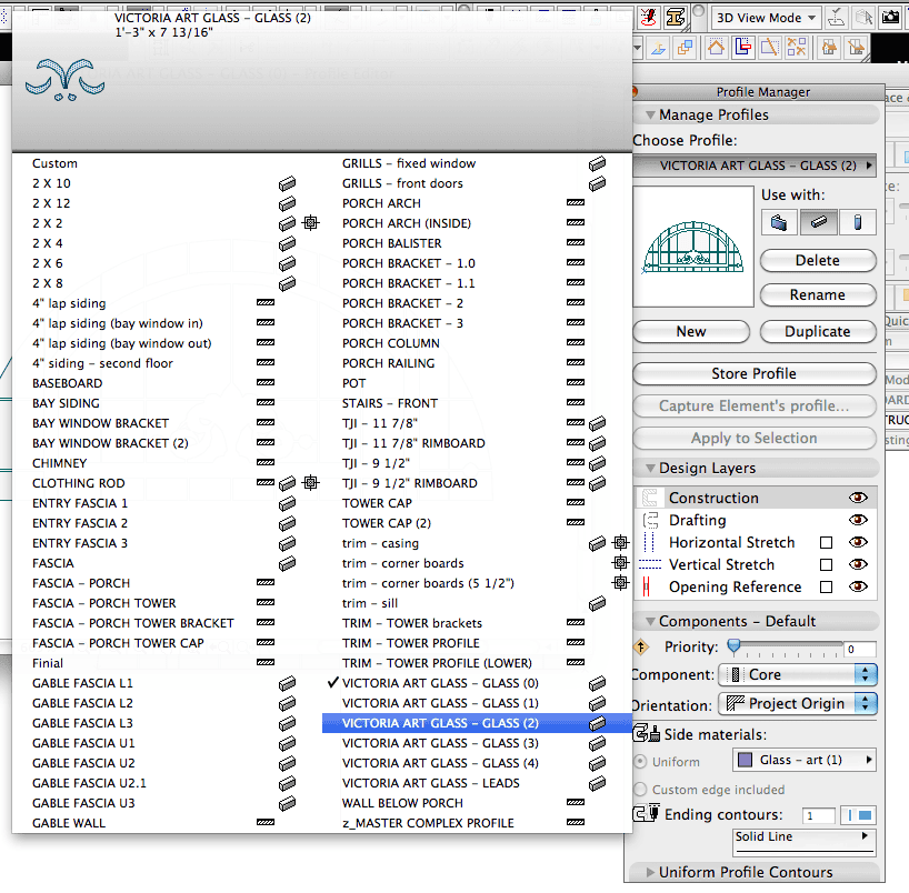 make complex profile for each material