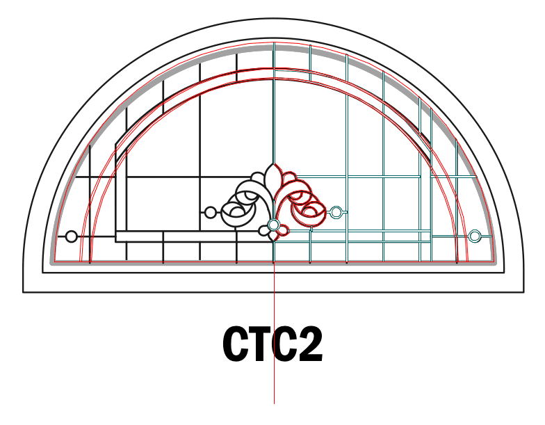 overlay the shape of the window and trace half
