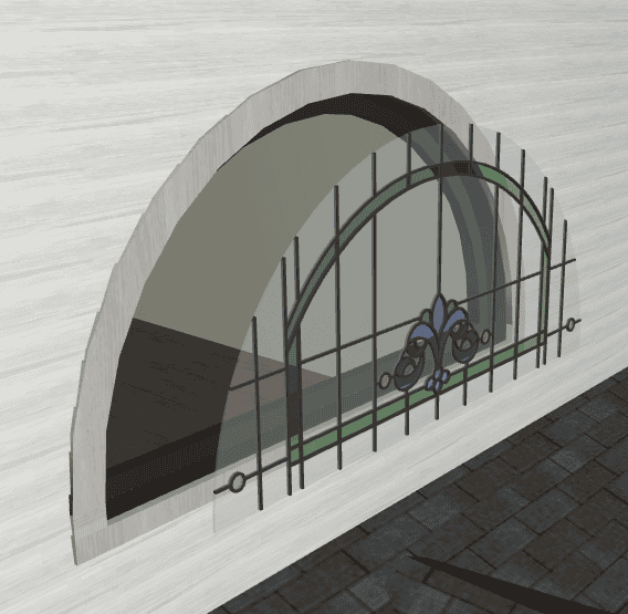 place the beams together in front of the glass
