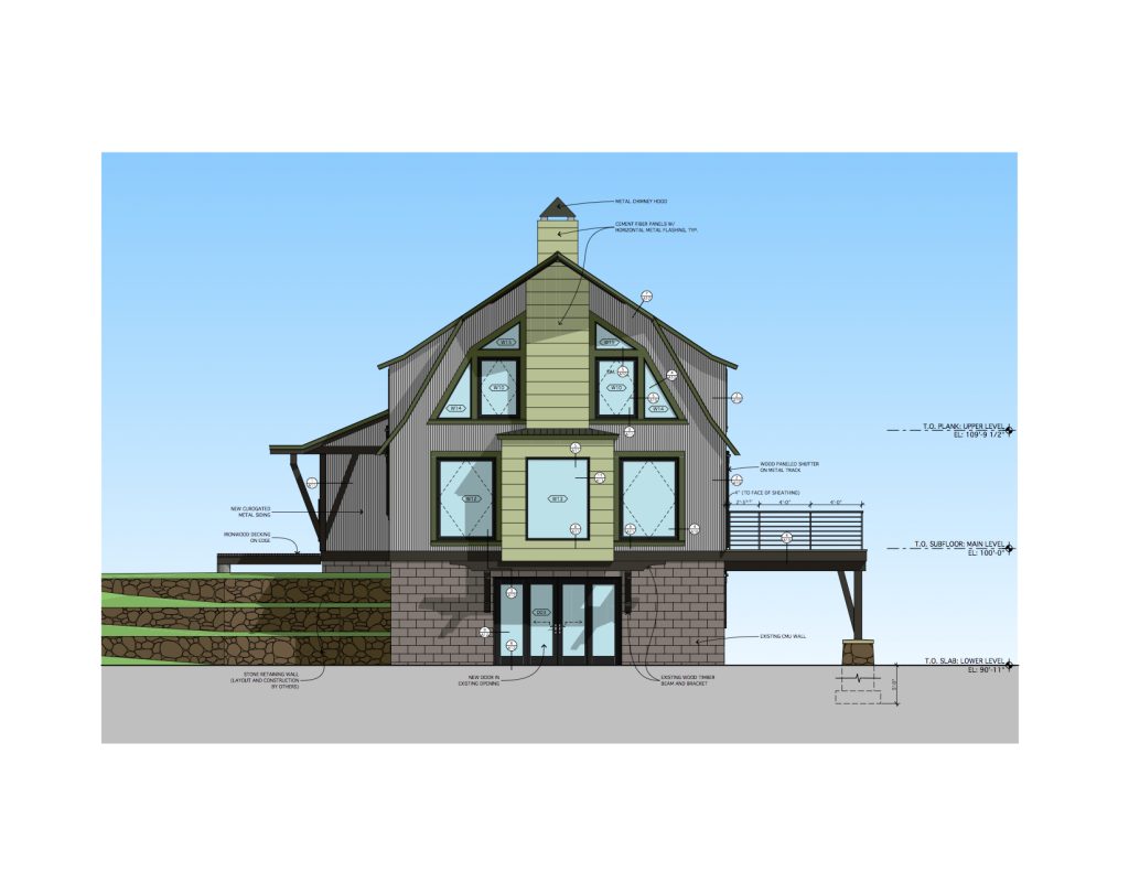 Elevation with materials